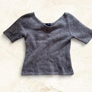 Grey Gap Mohair Blend Cropped Sweater Top/ M